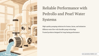 Premium Water Pump Solutions with Pedrollo & Pearl Water Systems