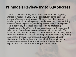 Primodels Review-Try to Buy Success