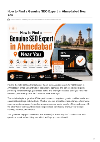 How to Find a Genuine SEO Expert in Ahmedabad Near You