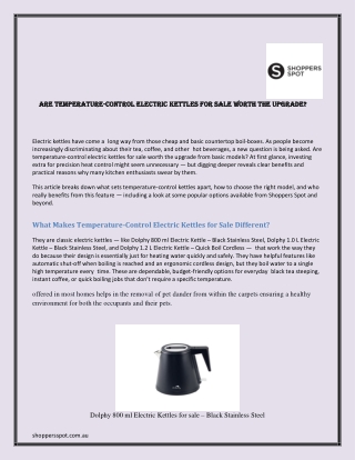 Are Temperature-Control Electric Kettles for Sale Worth the Upgrade