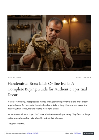 Handcrafted Brass Idols Online India: Traditional Artistry for Sacred Spaces