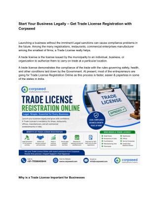 Start Your Business Legally – Get Trade License Registration with Corpseed
