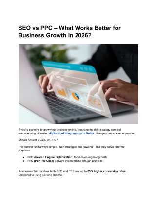 SEO vs PPC – What Works Better for Business Growth in 2026