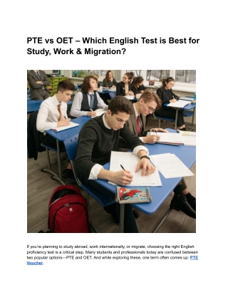 PTE vs OET – Which English Test is Best for Study, Work & Migration