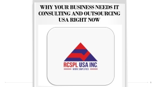 Why Your Business Needs IT Consulting and Outsourcing USA Right Now