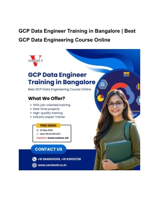 GCP Data Engineer Training in Bangalore _ Best GCP Data Engineering Course Online