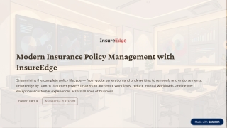 Modern Insurance Policy Management System with InsureEdge: Streamlining the Poli