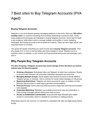 7 Best sites to Buy Telegram Accounts (PVA Aged)
