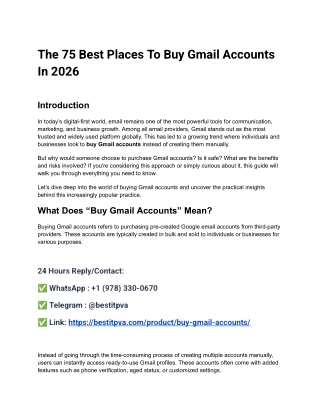 The 75 Best Places To Buy Gmail Accounts In 2026