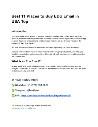 Best 11 Places to Buy EDU Email in USA Top