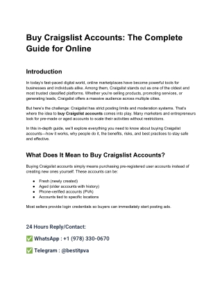 Buy Craigslist Accounts_ The Complete Guide for Online