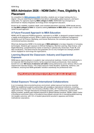 MBA Admission 2026 | Eligibility, Process, Fees
