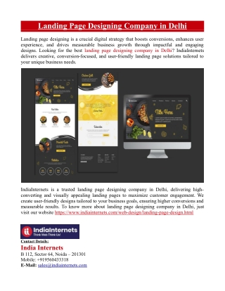 Landing Page Designing Company in Delhi