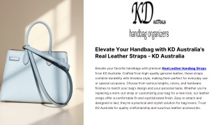 Elevate Your Handbag with KD Australia's Real Leather Straps - KD Australia