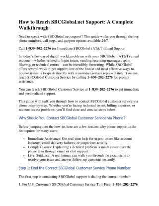 How do I contact SBCGlobal.net email account support?