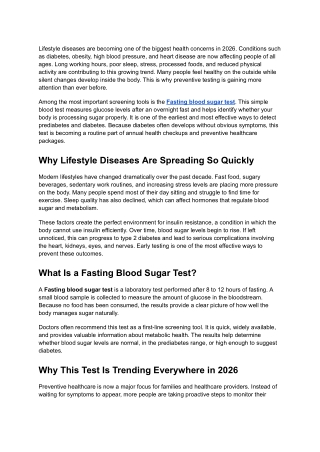 Viral Lifestyle Diseases in 2026_ Why the Fasting Blood Sugar Test Is Trending Everywhere
