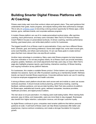 AI Fitness Coach App for Personalized Workout Plans