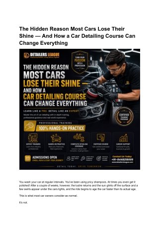 Why Every Car Enthusiast Is Talking About This Car Detailing Course.