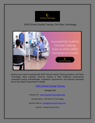 DOH Clinical Costing Training | Gulf Stars Technology