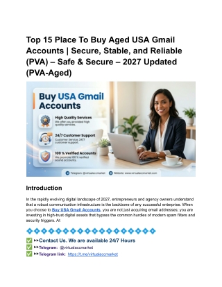 Top 15 Place To Buy Aged USA Gmail Accounts | Secure, Stable, and Reliable (PVA)