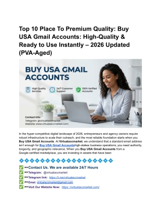 Top 10 Place To Premium Quality: Buy USA Gmail Accounts: High-Quality & Ready to