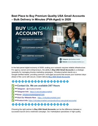 Best Place to Buy Premium Quality USA Gmail Accounts – Bulk Delivery in Minutes