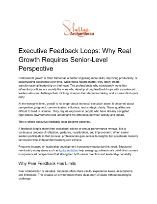 Executive Feedback Loops
