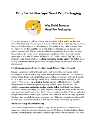 Why Delhi Startups Need Pro Packaging