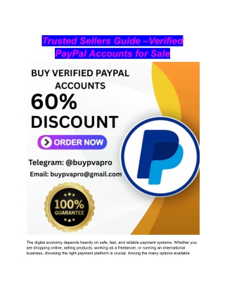 Trusted Sellers Guide –Verified PayPal Accounts for Sale