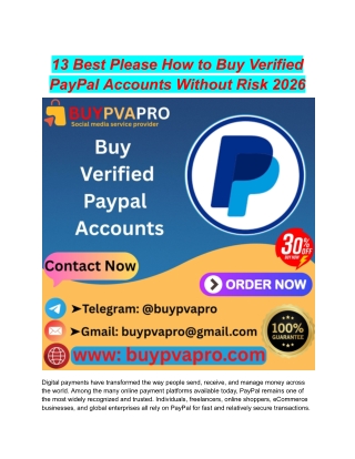 13 Best Please How to Buy Verified PayPal Accounts Without Risk 2026