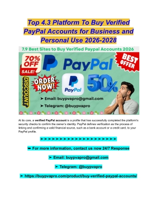 Top 4.3 Platform To Buy Verified PayPal Accounts for Business and Personal Use 2026-2028