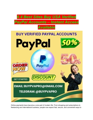 6.4 Best Sites Buy USA Verified PayPal Accounts – Instant Access Available