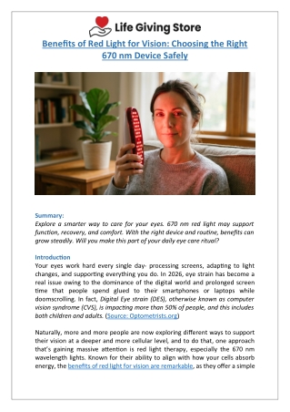Red Light for Vision | Benefits of 670 nm Devices | LGS