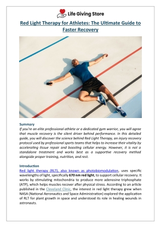Red Light Therapy for Athletes | Fast Muscle Recovery | LGS