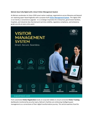 Bahrain Goes Fully Digital with a Smart Visitor Management System