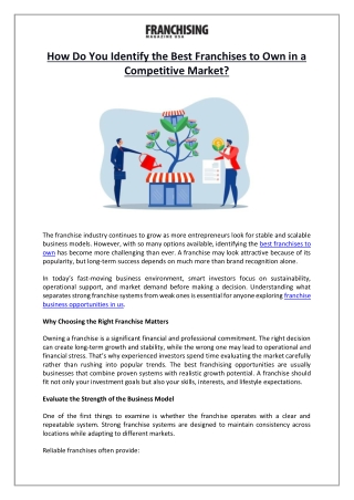 How Do You Identify the Best Franchises to Own in a Competitive Market