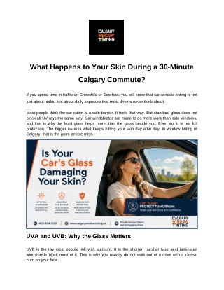 What Happens to Your Skin During a 30-Minute Calgary Commute?