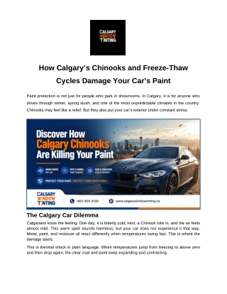 How Calgary’s Chinooks and Freeze-Thaw Cycles Damage Your Car’s Paint