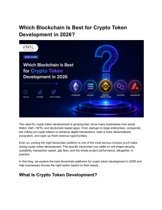 Which Blockchain Is Best for Crypto Token Development in 2026?