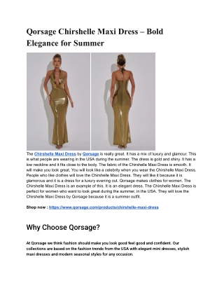 Qorsage Chirshelle Maxi Dress – Bold Elegance for Summer