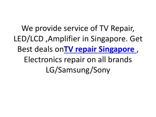 TV Repair Singapore