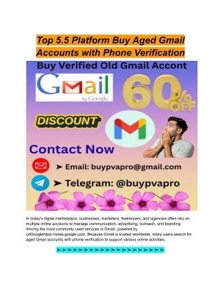 Top 5.5 Platform Buy Aged Gmail Accounts with Phone Verification