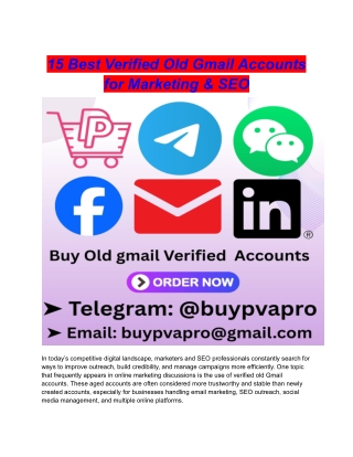 15 Best Verified Old Gmail Accounts for Marketing & SEO