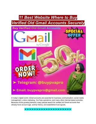 11 Best Website Where to Buy Verified Old Gmail Accounts Securely