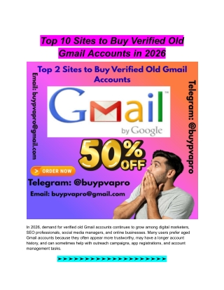 Top 10 Sites to Buy Verified Old Gmail Accounts in 2026