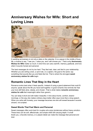 Anniversary Wishes for Wife_ Short and Loving Lines