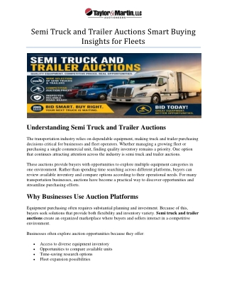 semi truck and trailer auctions smart buying insights for fleets