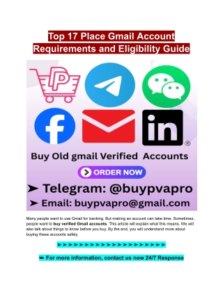 Top 17 Place Gmail Account Requirements and Eligibility Guide