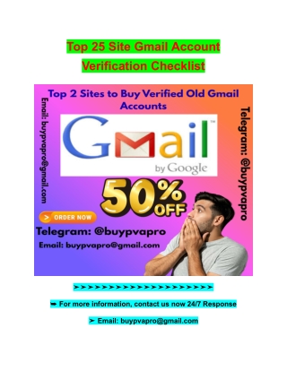 Top 25 Site Gmail Account Verification Checklist