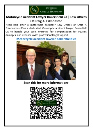 Motorcycle Accident Lawyer Bakersfield Ca | Law Offices Of Craig A. Edmonston